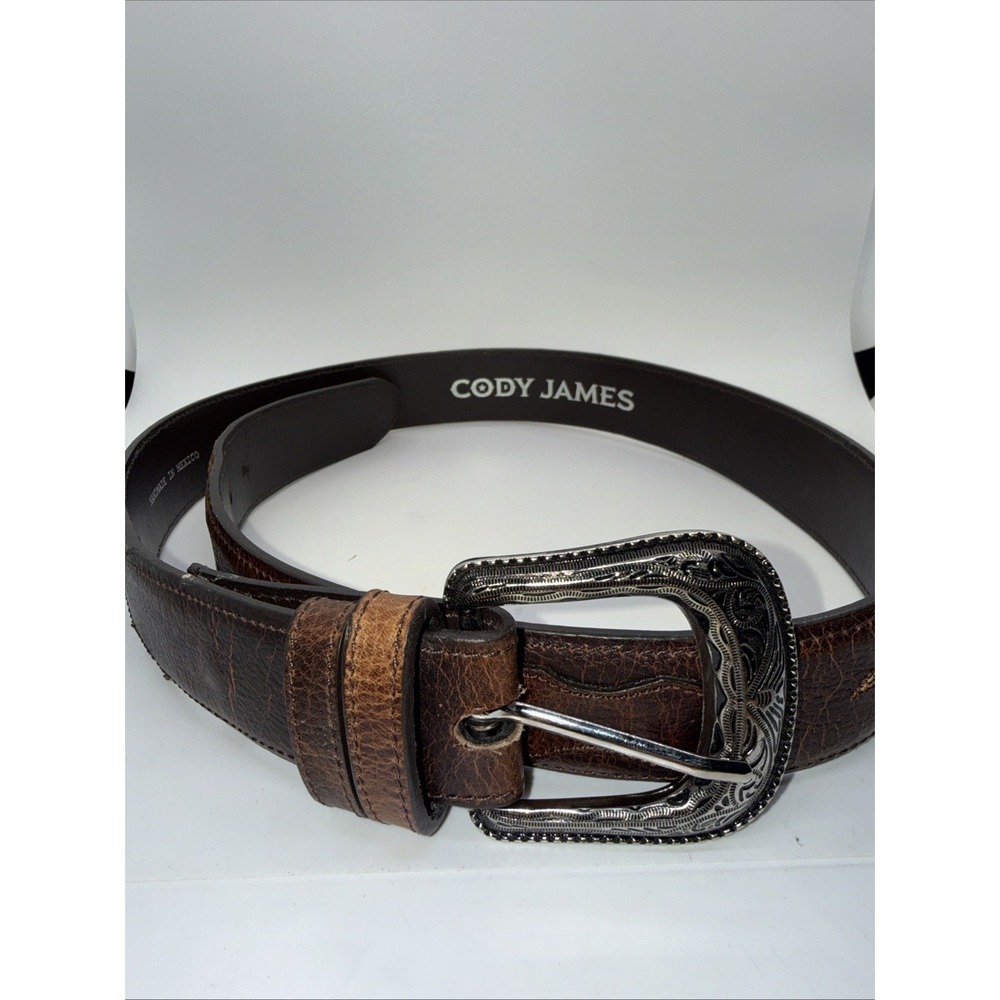 Cody James Belt Size 36 Brown Leather Southwestern Concho Silver Buckle A26